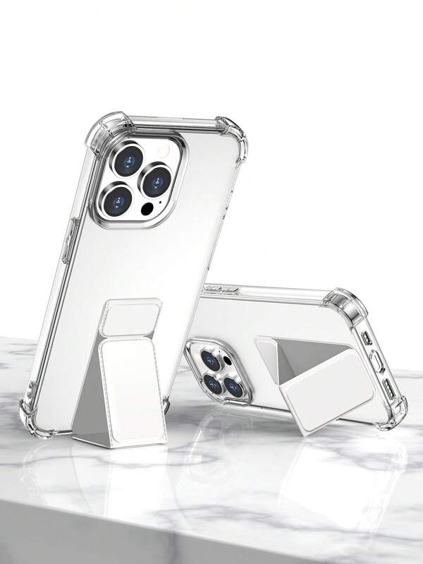 1 Pieza Funda con soporte vertical y horizontal compatible con iPhone 11, iPhone 16 Pro Max y Galaxy A56, transparente y de estilo clásico con correa de mano y protección contra golpes