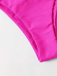 SHEIN Swim 高衩泳衣下裝 - 玫紅色 - 查看 5
