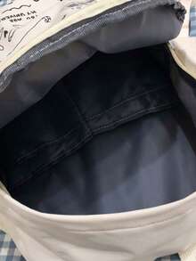 Kids Cartoon Cat Print Multifunctional Backpack - White - View 3