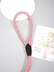 1pc Round Rope Pet Dog/Cat Leash, Outdoor Walking Leash, Prevent Pet From Losing - Pink - View 3