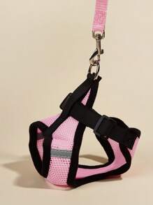 1 dây nịt cho thú cưng có viền so sánh và 1 dây xích cho thú cưng - Hồng - Xem 3