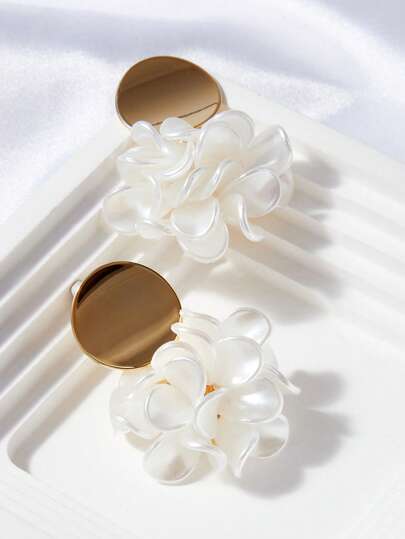 SHEIN Belle 2 件时尚精致花朵耳坠女士适合日常装饰情人节、妈妈、母亲、母亲节、礼物