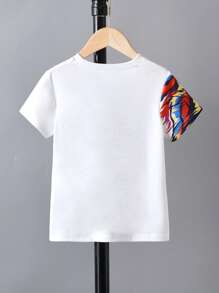 SHEIN Camiseta casual de verano para niño pequeño para vacaciones y ocio - Blanco - Ver 2