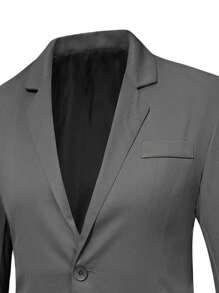 Manfinity Mode Men Single Breasted Blazer & Suit Trousers - Dark Grey - View 4