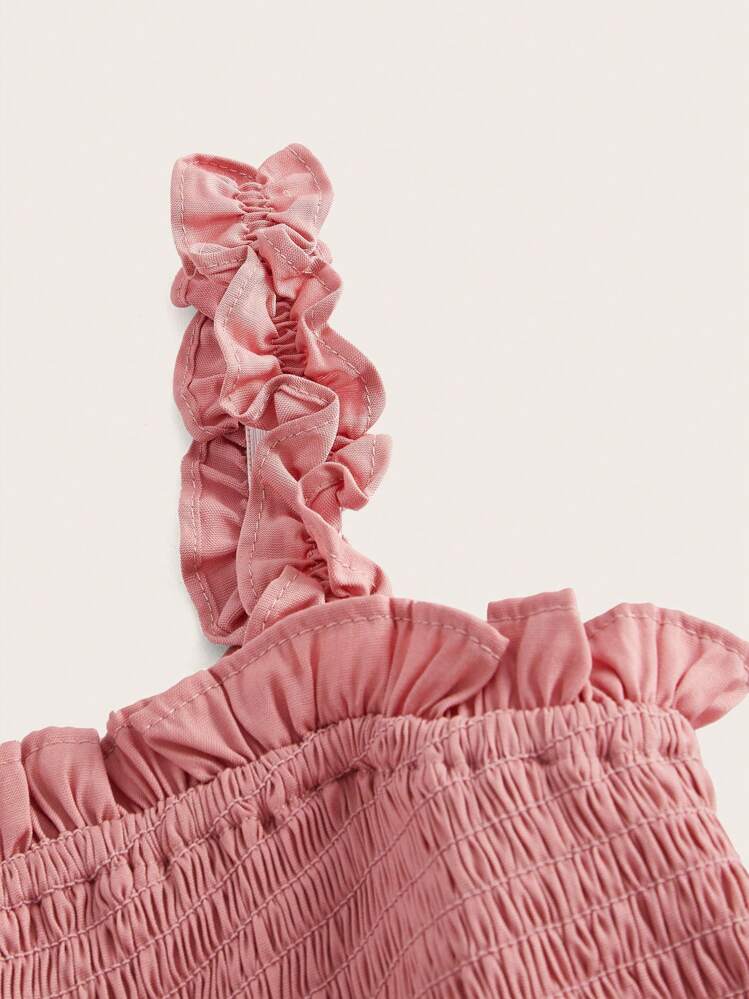 Aveloria Women's Casual Solid Color Drawstring Design Midi Dress - Dusty Pink - View 4