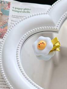 2pcs Cartoon Cheese Design Pet Hair Clip For Cat And Dog For Decoration - Yellow - View 5