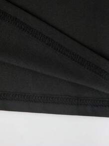 SHEIN Essnce 素色圓領T恤 - 黑色 - 查看 3