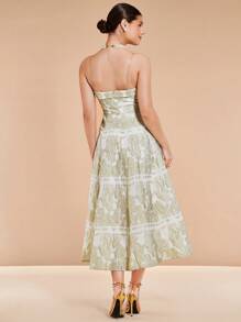 SHEIN Belle 提花抹胸連衣裙 - 香檳色 - 查看 2