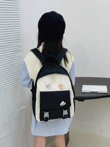 Chicas Mochila funcional con diseño de dibujos animados - Negro - Ver 2