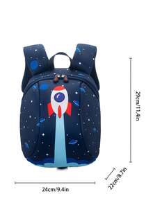 Chicos Mochila con raqueta patrón - Azul Marino - Ver 4