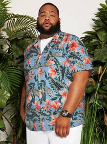 Manfinity RSRT Hombres Camisa con estampado tropical sin camiseta - Multicolor - Ver 4