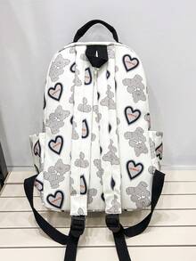 Chicas Mochila de capacidad grande con estampado de corazón - Multicolor - Ver 4