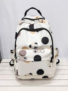 Kids Polka Dot Multi-pocket Backpack - Multicolor - View 1