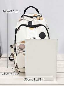 Kids Polka Dot Multi-pocket Backpack - Multicolor - View 3