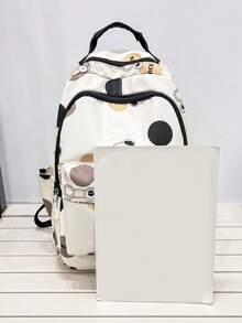 Kids Polka Dot Multi-pocket Backpack - Multicolor - View 5