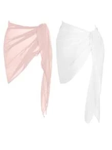 Swim Basics Summer Beach 2packs Chiffon Cover Up Skirt
