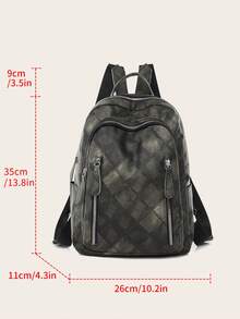 Chicas Mochila funcional con patrón geométrico - Negro - Ver 4