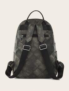 Chicas Mochila funcional con patrón geométrico - Negro - Ver 6