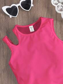 Bộ hai mảnh Gái Cắt ra Túi Quần paper-bag Khối Màu Giải trí - Nhiều màu - Xem 5