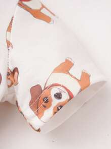 SHEIN Baby Cartoon Graphic Tee & Overall Romper - Multicolor - View 6