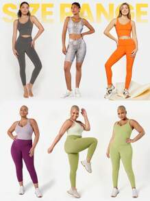 GLOWMODE FeatherFit™ U Back Cropped Active Tank Top Low Impact Yoga Pilates Daily - Silver - View 10