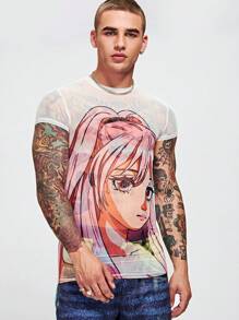 Manfinity RebelGame Men Figure Graphic Tee - White - View 6