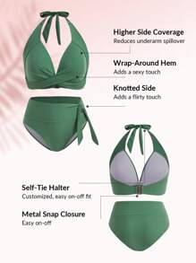 SHEIN Swim Summer Beach Criss Cross Front Push Up Bikini Set