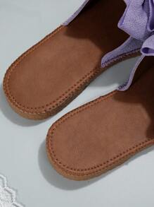Fashion Purple Sandals For Women, Bow Decor Slide Sandals Valentines - Purple - View 8