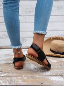 Xăng-đan quai chéo quai chéo thời trang cho nữ màu đen thanh lịch - màu đen - Xem 5