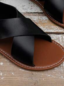 Xăng-đan quai chéo quai chéo thời trang cho nữ màu đen thanh lịch - màu đen - Xem 7