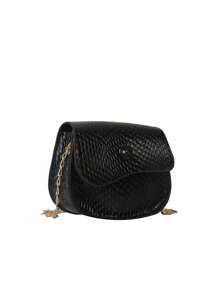 1入組時尚兒童兒童PU皮革單肩包迷人女嬰迷你鏈條零錢包可愛公主斜挎包短皮夾 - 黑色 - 查看 3