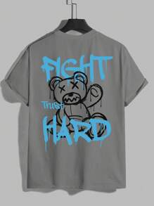 Manfinity RebelGame Áo thun & Áo lót Nam Hoạt hình Slogan Giải trí - Xám - Xem 2