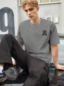 Manfinity RebelGame Áo thun & Áo lót Nam Hoạt hình Slogan Giải trí - Xám - Xem 5