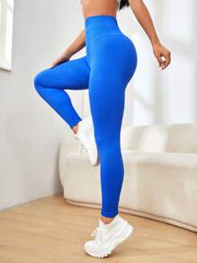 素色收復運動打底褲 - 寶藍色 - 查看 6