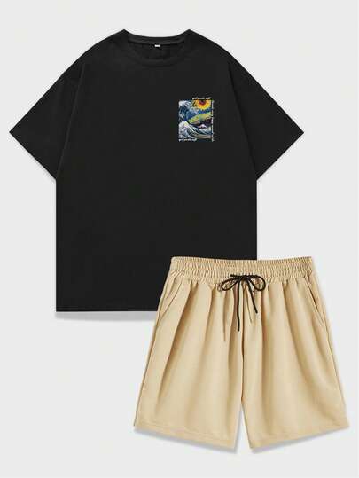 Street Life Guys Slogan Graphic Tee & Shorts