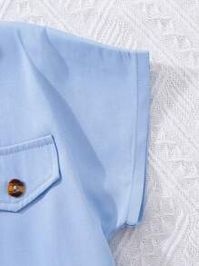 SHEIN Fille Robe chemise à rabat à volants