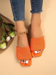 Women's Flat Slippers,New Summer Open Toe Strap Sandals,Beach Wear - Orange - View 3