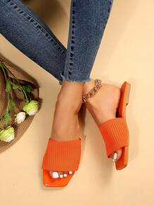Women's Flat Slippers,New Summer Open Toe Strap Sandals,Beach Wear - Orange - View 4
