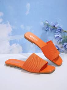 Women's Flat Slippers,New Summer Open Toe Strap Sandals,Beach Wear - Orange - View 5