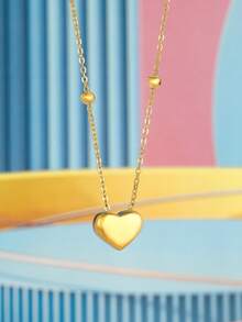 兒童不銹鋼愛心掛飾項鍊適用於禮品