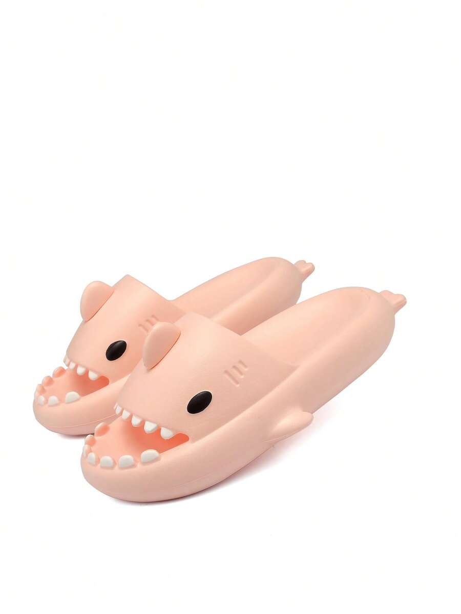 Chicas Chanclas tiburón de dibujos animados diseño - Rosa - Ver 1