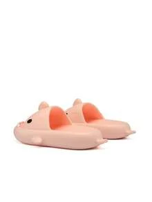 Chicas Chanclas tiburón de dibujos animados diseño - Rosa - Ver 3