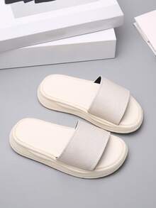 Chicas Zapatillas minimalista con banda única - Beis - Ver 1