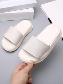 Chicas Zapatillas minimalista con banda única - Beis - Ver 3