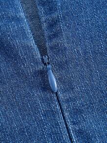 SHEIN MOD 素色抹胸緊身牛仔裙 - 中等水洗藍 - 查看 4