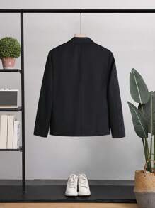 Manfinity Hypemode Men Single Breasted Blazer & Suit Trousers - Black - View 2