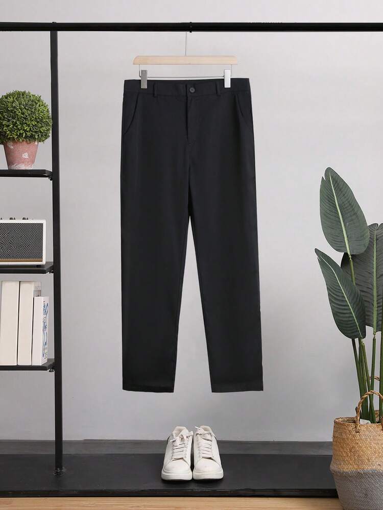 Manfinity Hypemode 男士單排釦西裝外套和西裝褲 - 黑色 - 查看 5