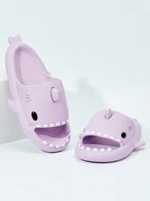 Funny Shark Slip-On Slippers, Soft & Comfortable Couple Fashion Slide Sandals, Beach/Water Shoes, Cute & Quirky Design, Unisex - Purple - View 2