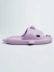 Funny Shark Slip-On Slippers, Soft & Comfortable Couple Fashion Slide Sandals, Beach/Water Shoes, Cute & Quirky Design, Unisex - Purple - View 5