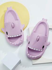 Funny Shark Slip-On Slippers, Soft & Comfortable Couple Fashion Slide Sandals, Beach/Water Shoes, Cute & Quirky Design, Unisex - Purple - View 8